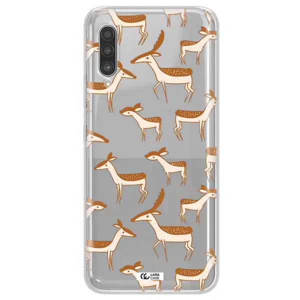 a pattern of deer and fawns Samsung A90 Clear TPU Case