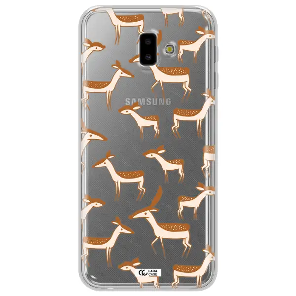 a pattern of deer and fawns Samsung J6 Plus Clear TPU Case