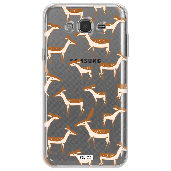 a pattern of deer and fawns Samsung J7 Clear TPU Case