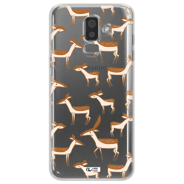 a pattern of deer and fawns Samsung J8 Clear TPU Case