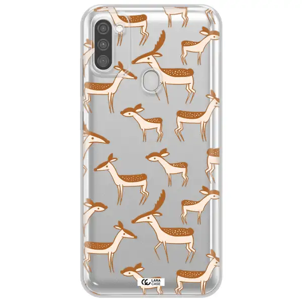 a pattern of deer and fawns Samsung M11 Clear TPU Case