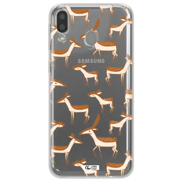 a pattern of deer and fawns Samsung M20 Clear TPU Case