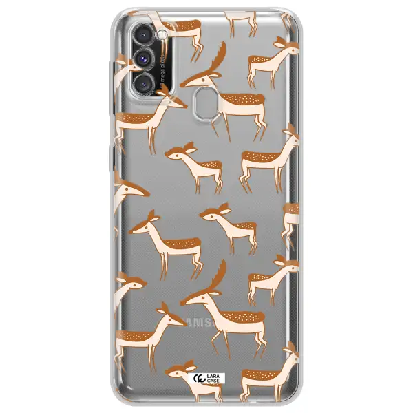 a pattern of deer and fawns Samsung M30S Clear TPU Case