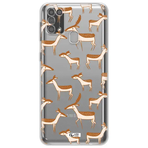 a pattern of deer and fawns Samsung M31 Clear TPU Case