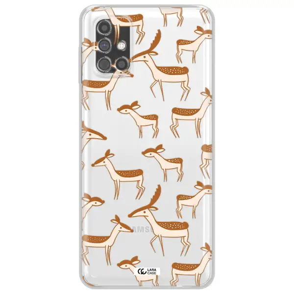 a pattern of deer and fawns Samsung M31S Clear TPU Case