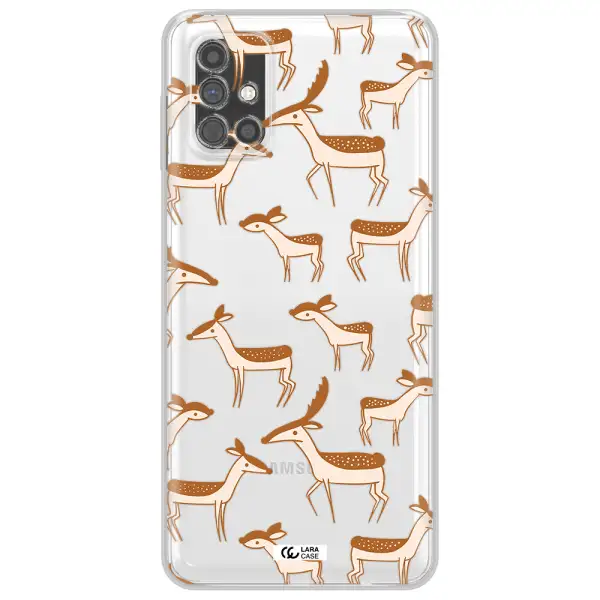 a pattern of deer and fawns Samsung M51 Clear TPU Case