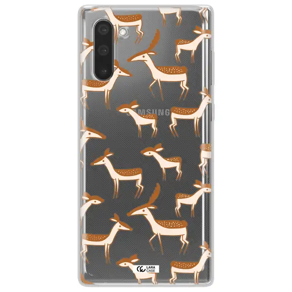 a pattern of deer and fawns Samsung Note 10 Clear TPU Case