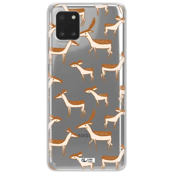 a pattern of deer and fawns Samsung Note 10 Lite Clear TPU Case