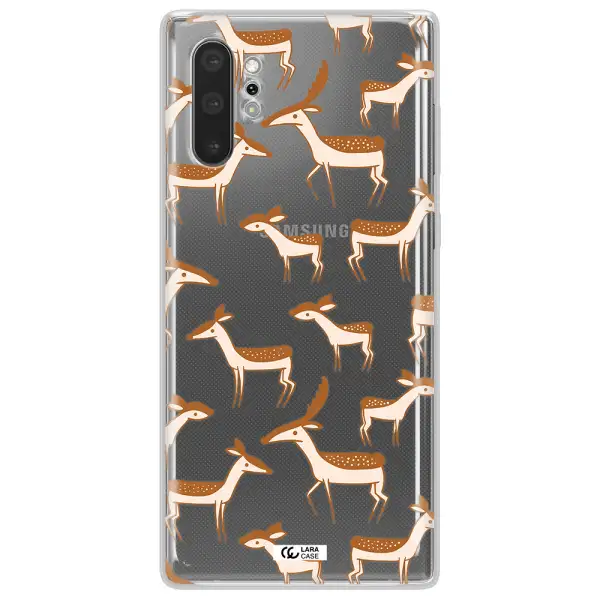 a pattern of deer and fawns Samsung Note 10 Plus Clear TPU Case