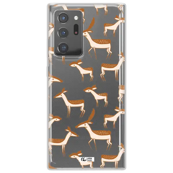 a pattern of deer and fawns Samsung Note 20 Ultra Clear TPU Case
