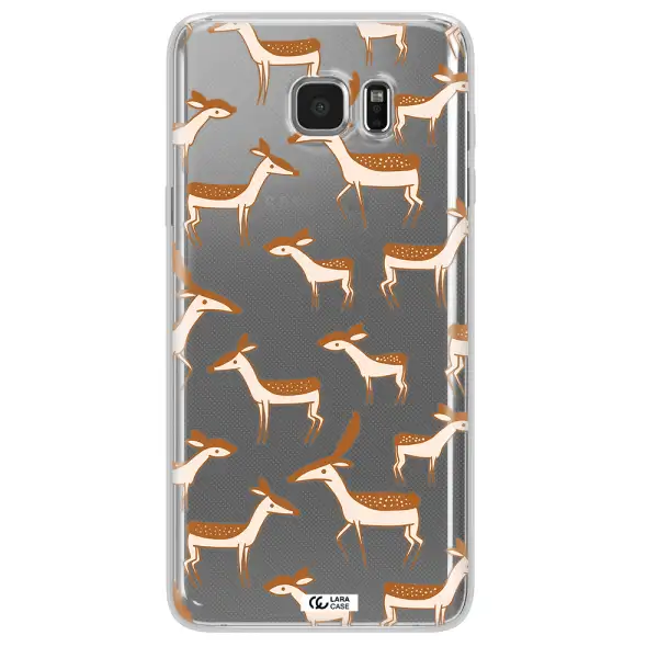 a pattern of deer and fawns Samsung Note 5 Clear TPU Case