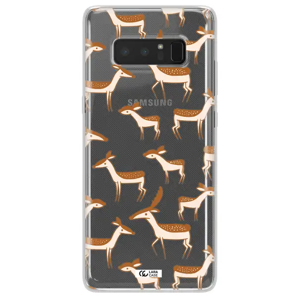 a pattern of deer and fawns Samsung Note 8 Clear TPU Case