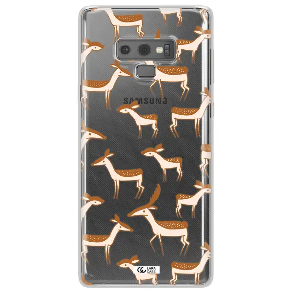 a pattern of deer and fawns Samsung Note 9 Clear TPU Case