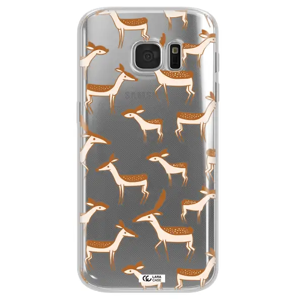 a pattern of deer and fawns Samsung S 7 Clear TPU Case