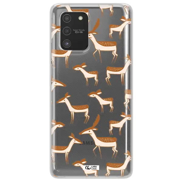 a pattern of deer and fawns Samsung S10 Lite Clear TPU Case
