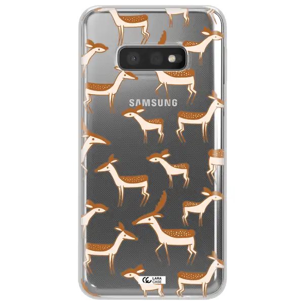 a pattern of deer and fawns Samsung S10e Clear TPU Case