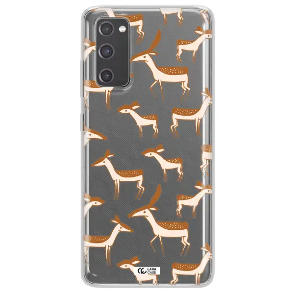 a pattern of deer and fawns Samsung S20 Fe Clear TPU Case