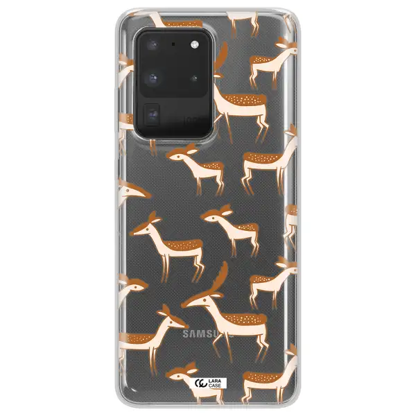 a pattern of deer and fawns Samsung S20 Ultra Clear TPU Case