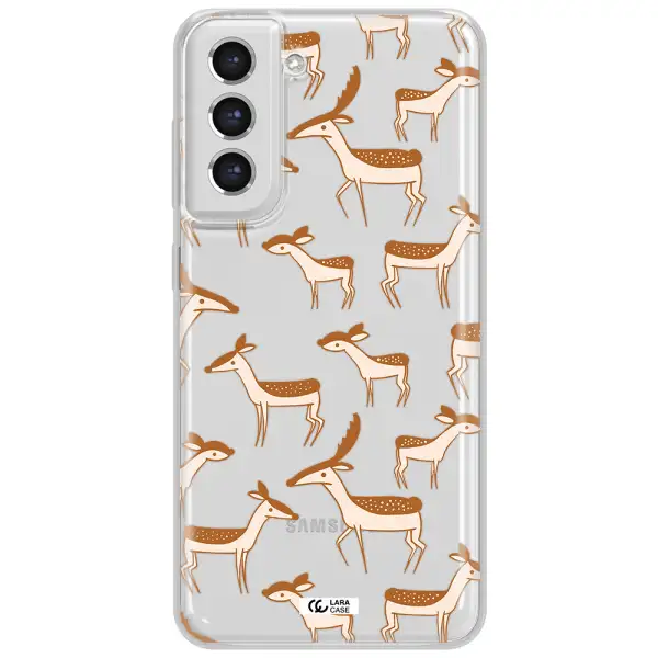 A Pattern Of Deer And Fawns Samsung S21 Fe Clear Tpu Case