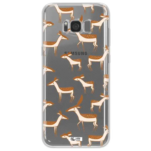 a pattern of deer and fawns Samsung S8 Plus Clear TPU Case