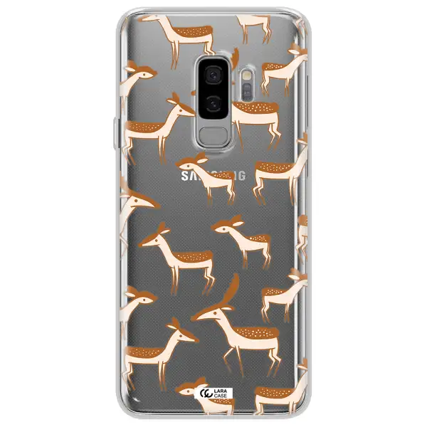 a pattern of deer and fawns Samsung S9 Plus Clear TPU Case