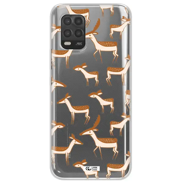 a pattern of deer and fawns Xiaomi Mi 10 Lite Clear TPU Case