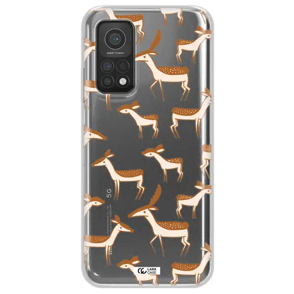 a pattern of deer and fawns Xiaomi Mi 10T Clear TPU Case