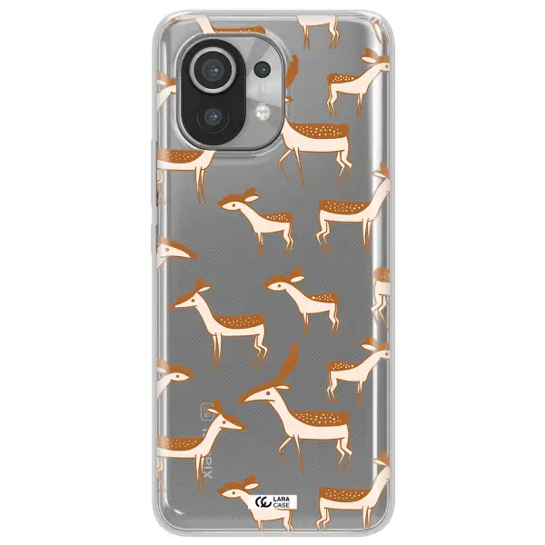 a pattern of deer and fawns Xiaomi Mi 11 Clear TPU Case