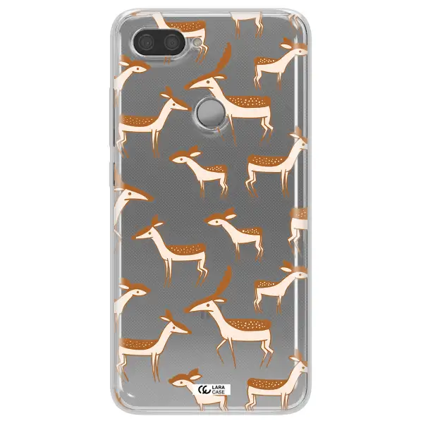 a pattern of deer and fawns Xiaomi Mi 8 Lite Clear TPU Case