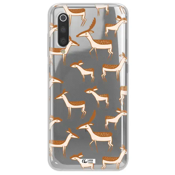 a pattern of deer and fawns Xiaomi Mi 9 Clear TPU Case