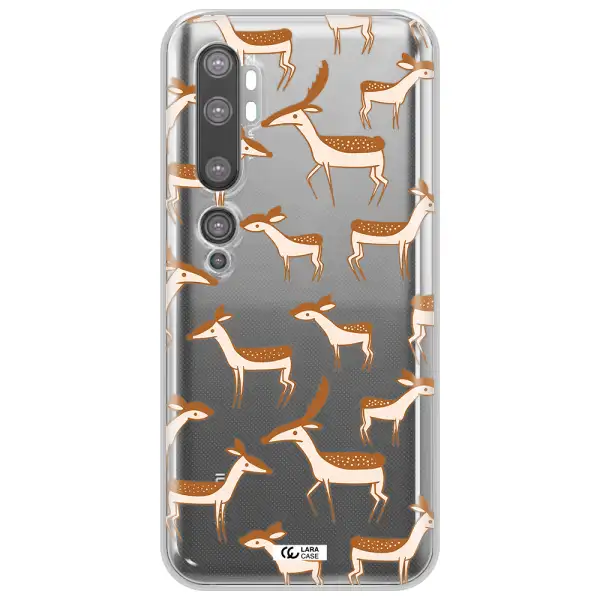 a pattern of deer and fawns Xiaomi Mi Note 10 Clear TPU Case