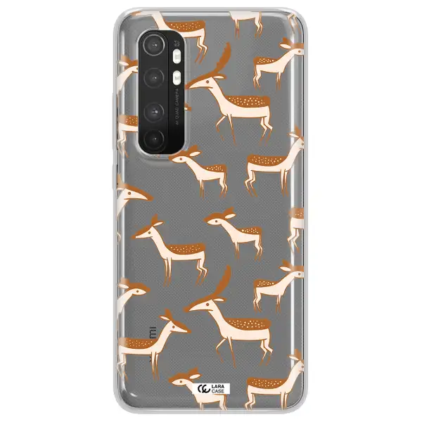 a pattern of deer and fawns Xiaomi Mi Note 10 Lite Clear TPU Case