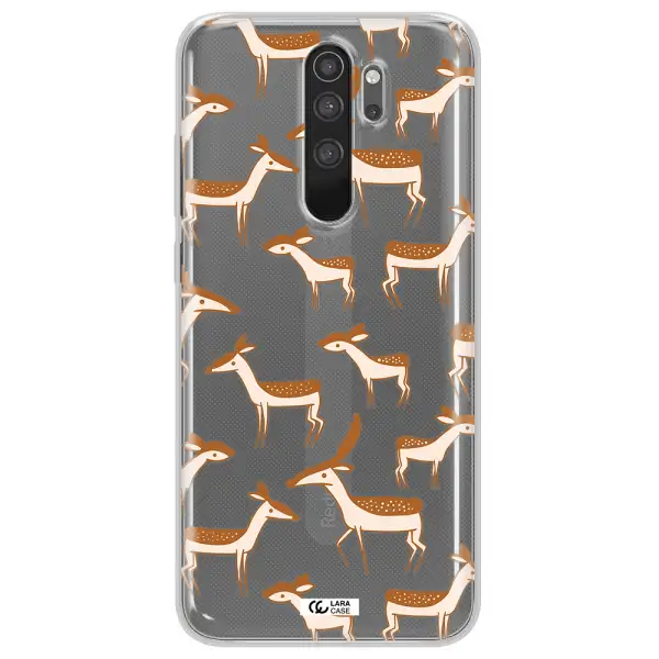 a pattern of deer and fawns Xiaomi Note 8 Pro Clear TPU Case