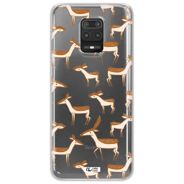 a pattern of deer and fawns Xiaomi Note 9S Clear TPU Case