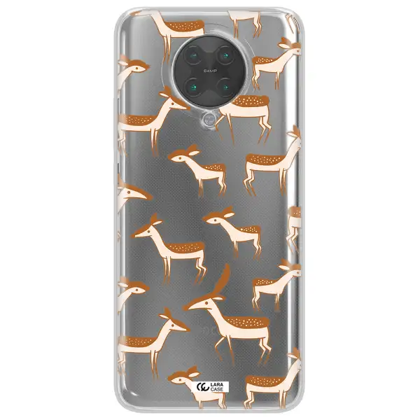 a pattern of deer and fawns Xiaomi Poco F2 Pro Clear TPU Case