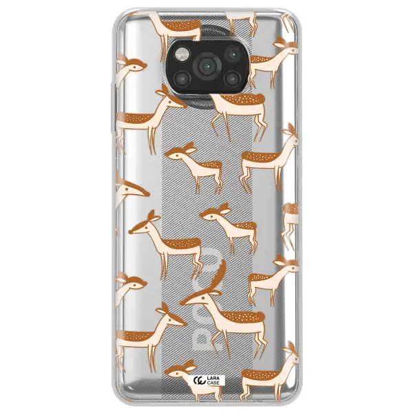a pattern of deer and fawns Xiaomi Poco X3 Clear TPU Case