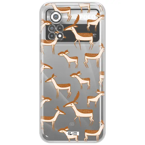 a pattern of deer and fawns Xiaomi Poco X4 Pro Clear TPU Case