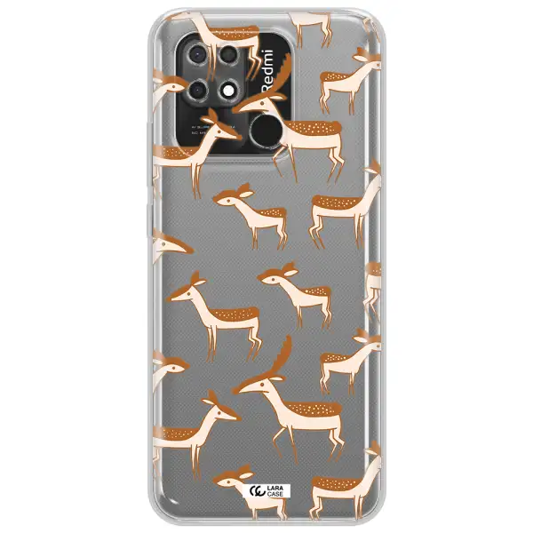 a pattern of deer and fawns Xiaomi Redmi 10C Clear TPU Case