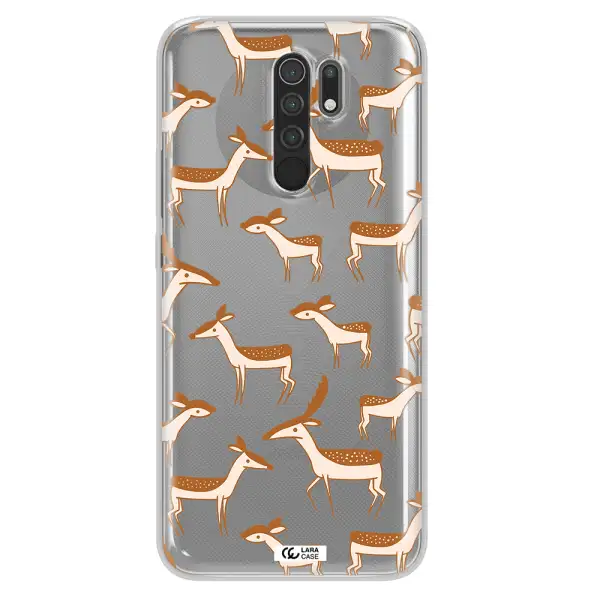 a pattern of deer and fawns Xiaomi Redmi 9 Clear TPU Case