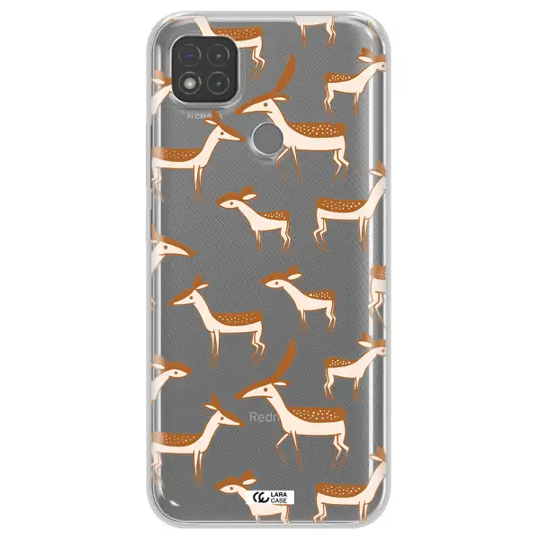 a pattern of deer and fawns Xiaomi Redmi 9C Clear TPU Case