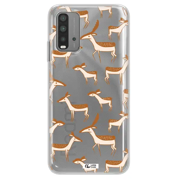 a pattern of deer and fawns Xiaomi Redmi 9T Clear TPU Case