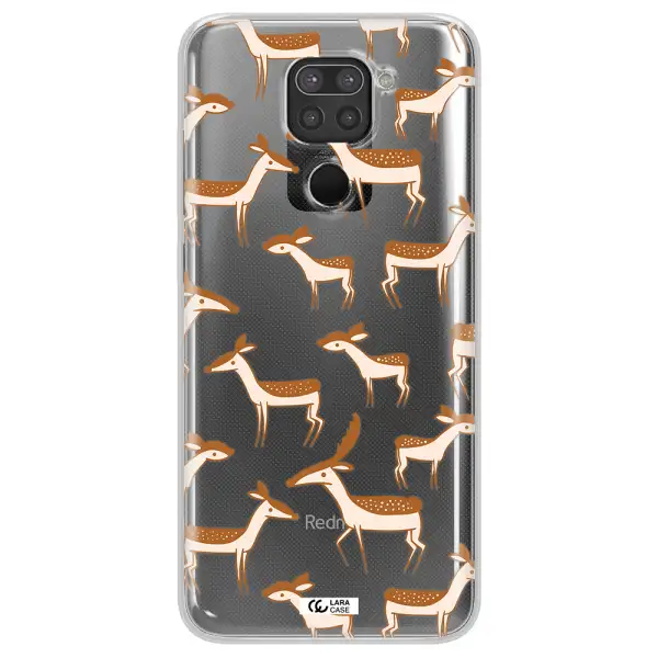 a pattern of deer and fawns Xiaomi Redmi Note 9 Clear TPU Case