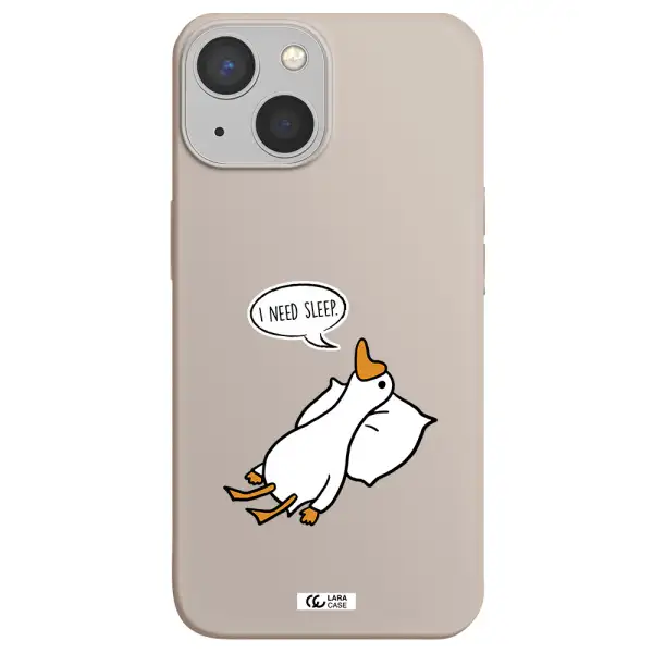 a cartoon of a duck with a pillow Apple iPhone 13 Silicone Stone Case