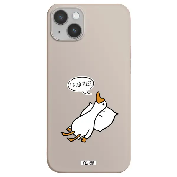 a cartoon of a duck with a pillow Apple iPhone 14 plus Silicone Stone Case