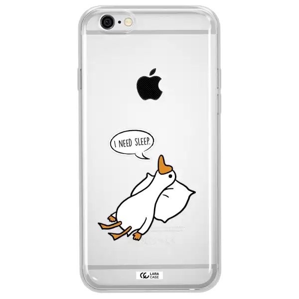 a cartoon of a duck with a pillow Apple iPhone 6 plus Clear TPU Case