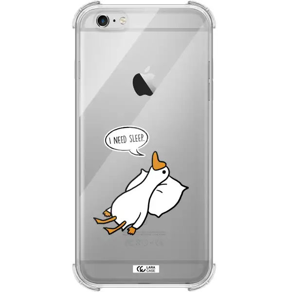 a cartoon of a duck with a pillow Apple iPhone 6 s plus Clear PC Case