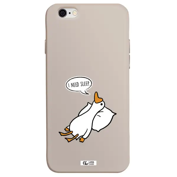 a cartoon of a duck with a pillow Apple iPhone 6 Silicone Stone Case