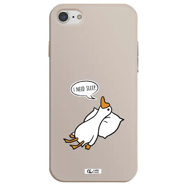 a cartoon of a duck with a pillow Apple iPhone 8 Silicone Stone Case