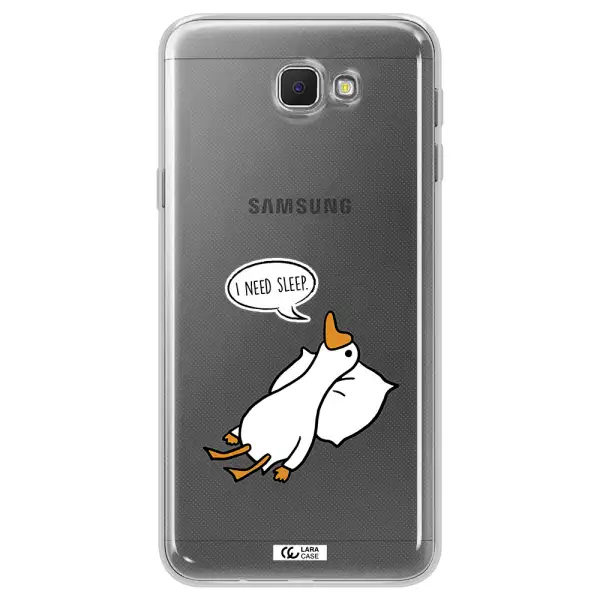 a cartoon of a duck with a pillow Samsung J5 Prime Clear TPU Case