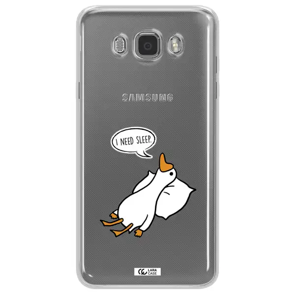 a cartoon of a duck with a pillow Samsung J7 2016 Clear TPU Case